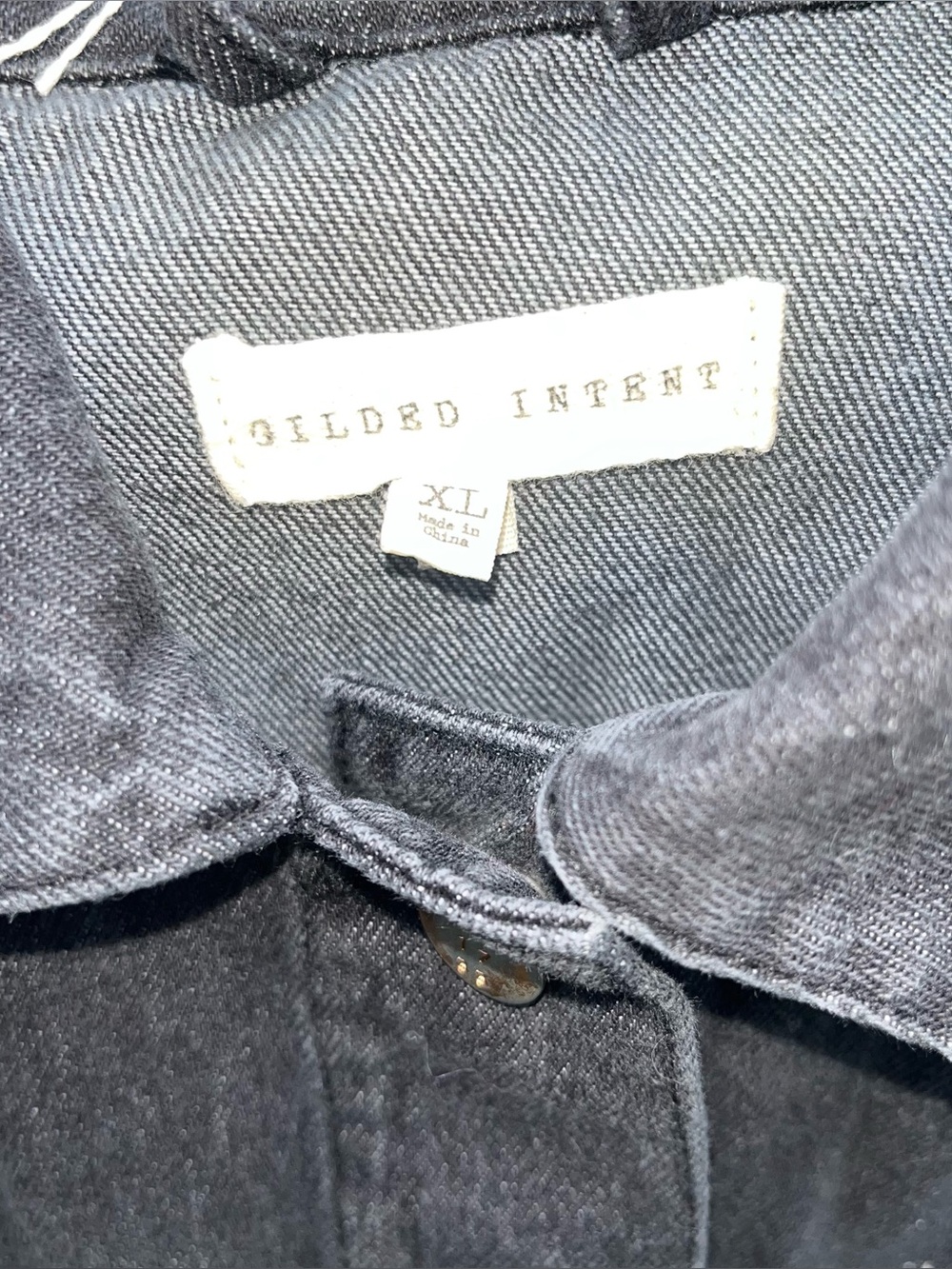 Gilded Intent Black Ruffle-Trim Denim Jacket - Picture 2 of 3